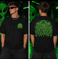 Raving Alien Neon Grid Oversized T-Shirt – Black & Green